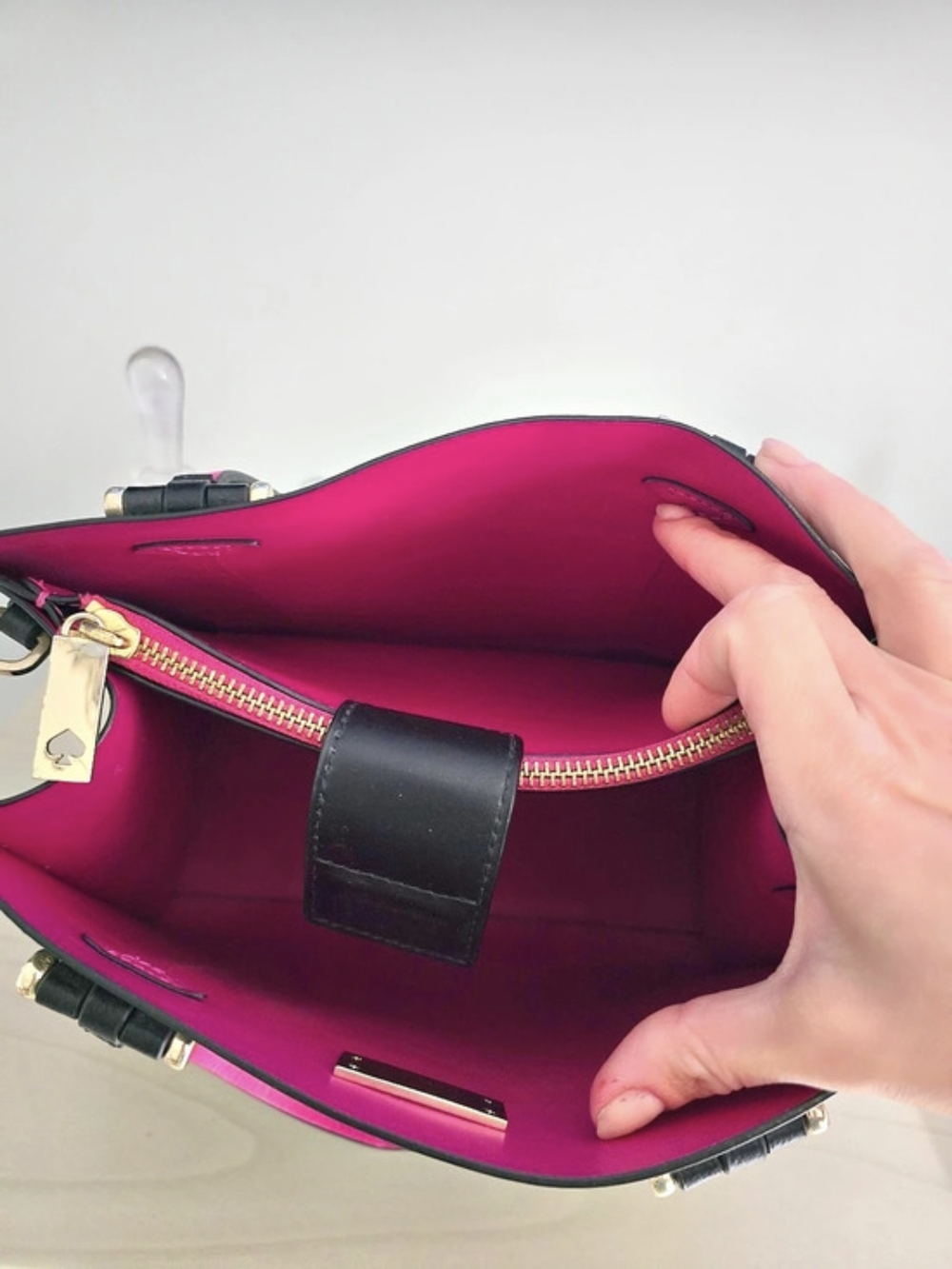 Kate Spade Black & Pink Tote Bag Like New - Picture 4 of 8